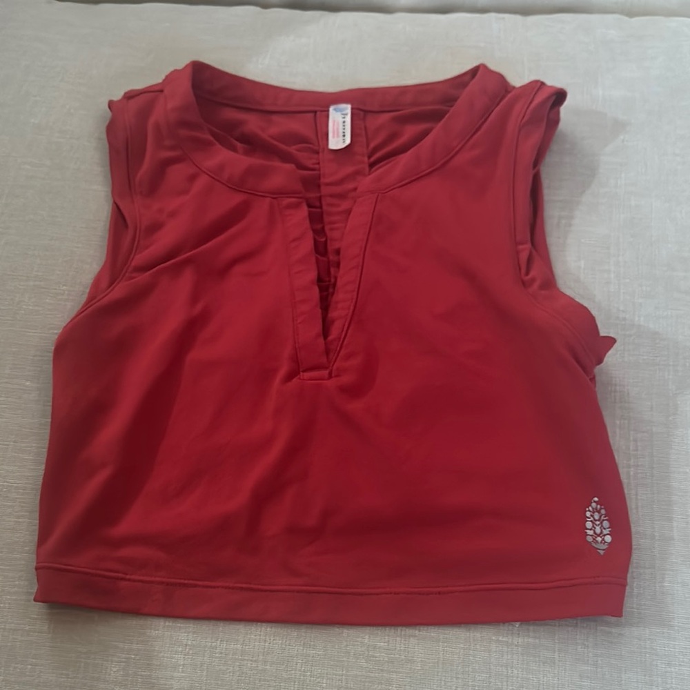Free People Movement Red Cropped Workout Top
